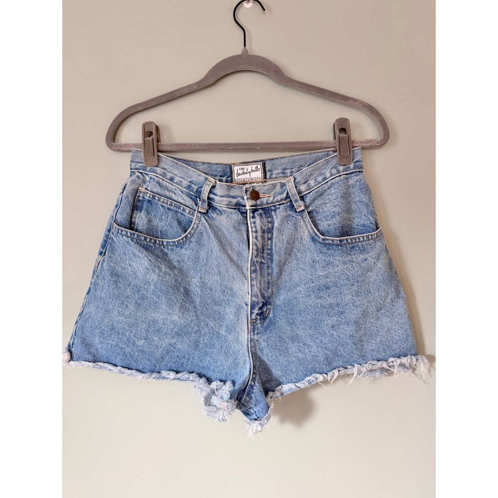 Vintage 80s/90s Beverly Hills Denim Co High Rise Jean Shorts Light Wash Cut Offs